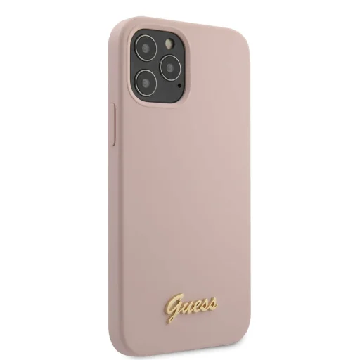 Guess GUHCP12LLSLMGLP Metal Logo szilikon tok iPhone 12 Pro MAX pink - 3