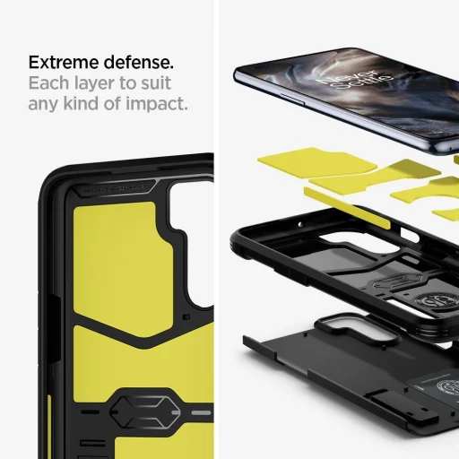 OnePLus Nord Spigen Tough Armor tok kihajtható támasszal fekete (ACS02035) - 13