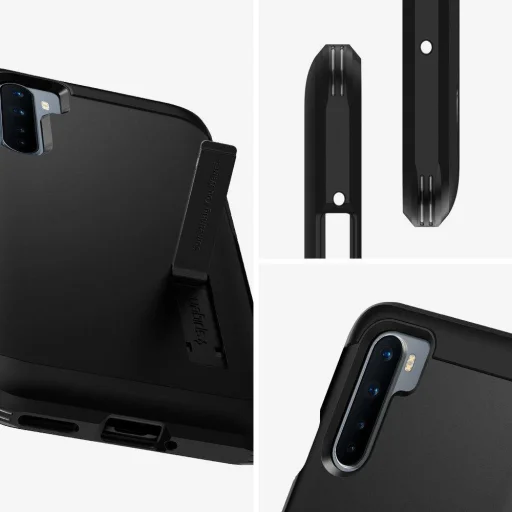 OnePLus Nord Spigen Tough Armor tok kihajtható támasszal fekete (ACS02035) - 8