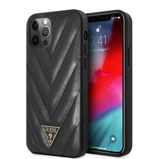 Guess V-Quilted GUHCP12LPUVQTMLBK iPhone 12 Pro MAX fekete - 2