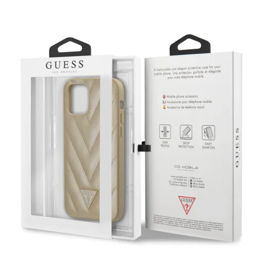 iPhone 12 Pro Max Guess V-Quilted GUHCP12LPUVQTMLBE arany - 4