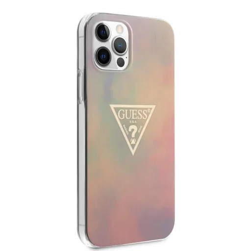 iPhone 12 Pro MAX Guess GUHCP12LPCUMCGG01 T D PC/TPU Gold Triangle 01 tok pink - 2