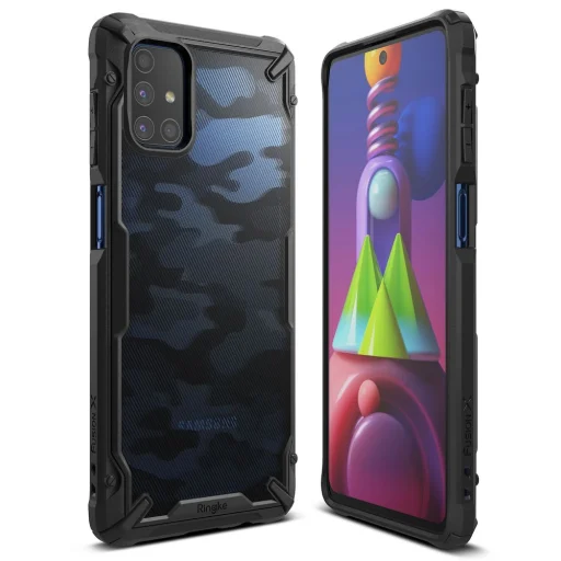 Samsung M51 tok Ringke Fusion X terepmintás fekete (XDSG0043) - 1