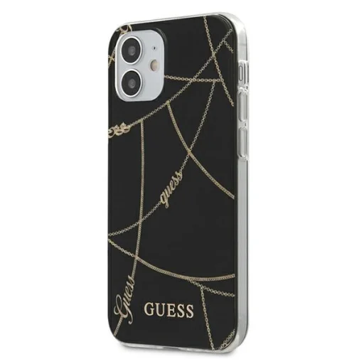 iPhone 12 mini Guess Gold Chain GUHCP12SPCUCHBK tok fekete - 1