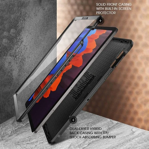 Samsung Galaxy TAB S7 11.0 T870/T875 ütésálló fekete Supcase Unicorn Beetle Pro tok + üvegfólia - 3