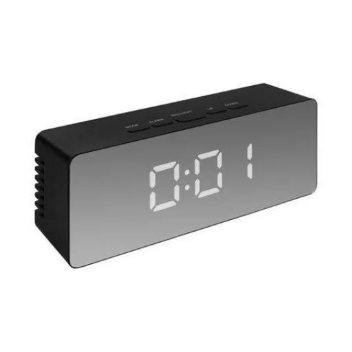 Tükrös 3in1 digitális ébresztőóra fekete - 4
