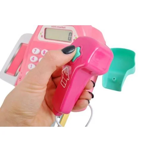 Játék gyerek pénztárgép, csipogóval pink színben - 5