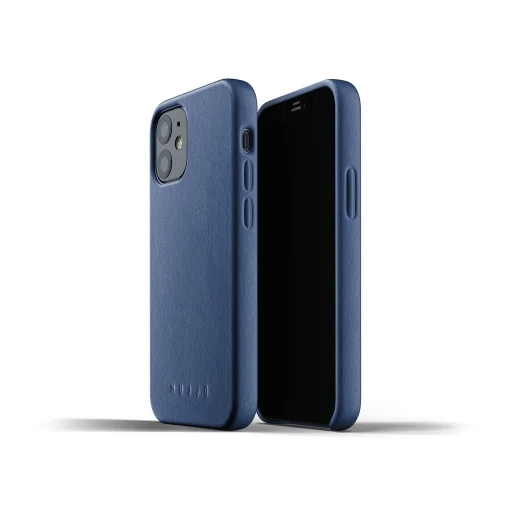 Mujjo Valódi bőr tok iPhone 12 mini Monaco Blue - 1