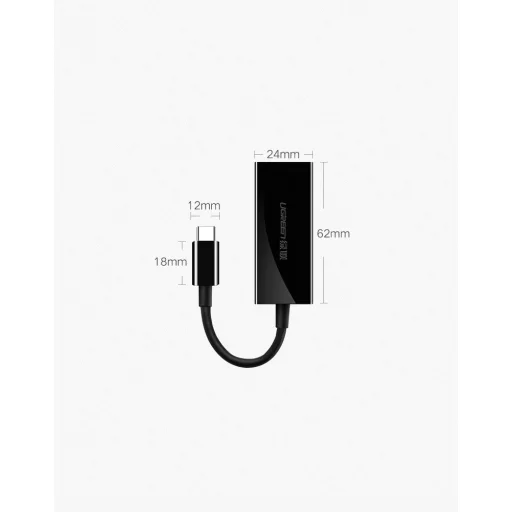 Ugreen USB Type C 1000Mbps Gigabit külső hálózati adapter fekete (50307) - 8