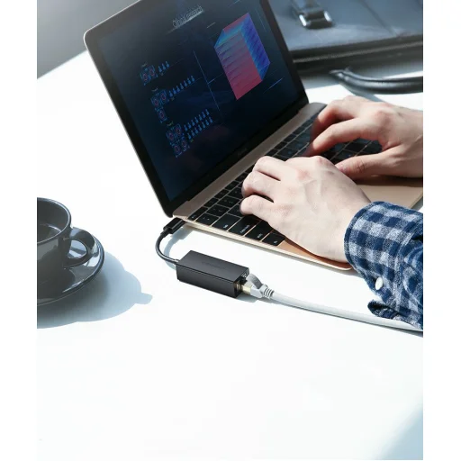 Ugreen USB Type C 1000Mbps Gigabit külső hálózati adapter fekete (50307) - 3