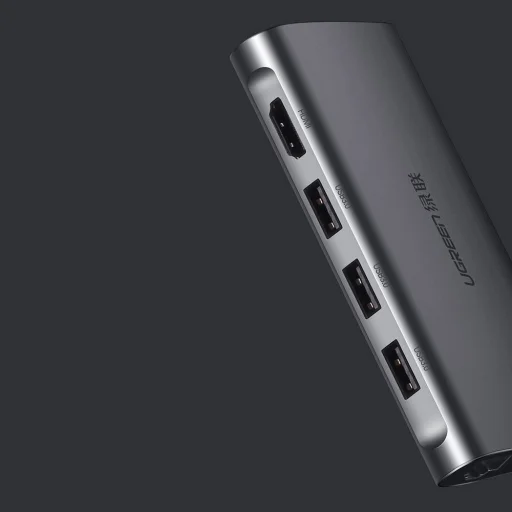 Ugreen USB Type-C HUB 3x USB 3.0 / SD és micro SD kártyaolvasó / RJ45 1000Mbps hálózati adapter / HDMI szürke (50538) - 12