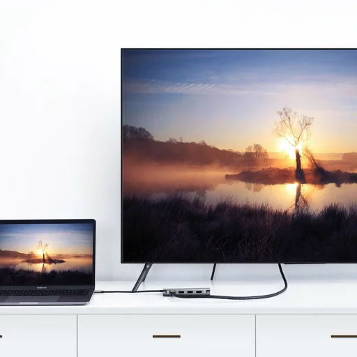 Ugreen USB Type-C HUB 3x USB 3.0 / SD és micro SD kártyaolvasó / RJ45 1000Mbps hálózati adapter / HDMI szürke (50538) - 6