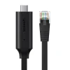 Ugreen USB Type-C - RJ45 (LAN) lapos kábel 1,5m fekete (80186 CM204) thumbnail