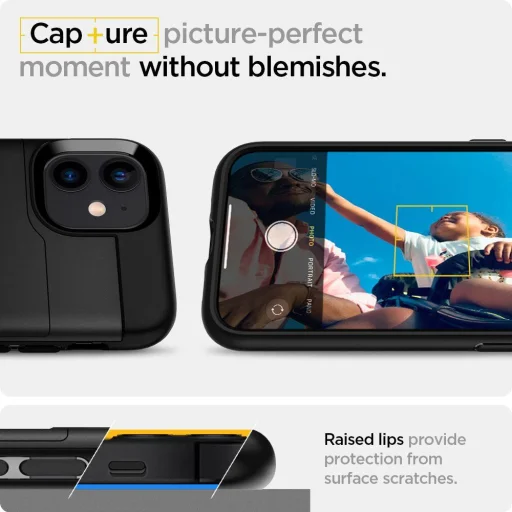 iPhone 12 mini Spigen Slim Armor CS tok fekete (ACS01750) - 13