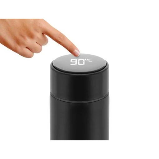 Intelligens termosz 500ml fekete, hőmérséklet kijelzéssel - 5