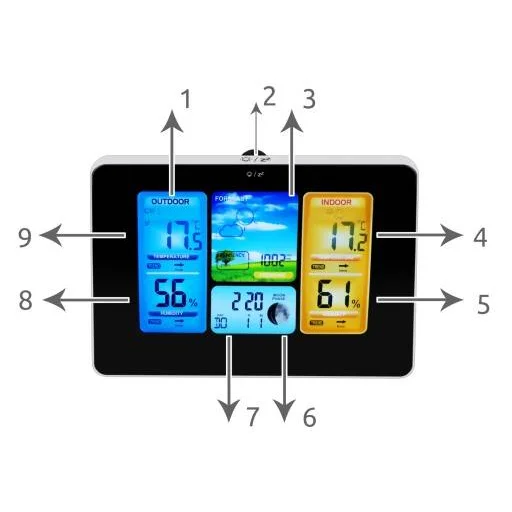 Időjárás állomás ébresztő órával és dátum kijelzéssel - 4