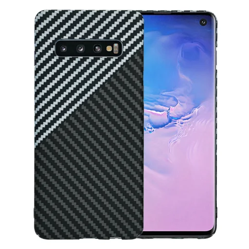  Techsuit - Carbonite FiberShell - Samsung Galaxy S10 - Lopakodó Szürke tok - 1