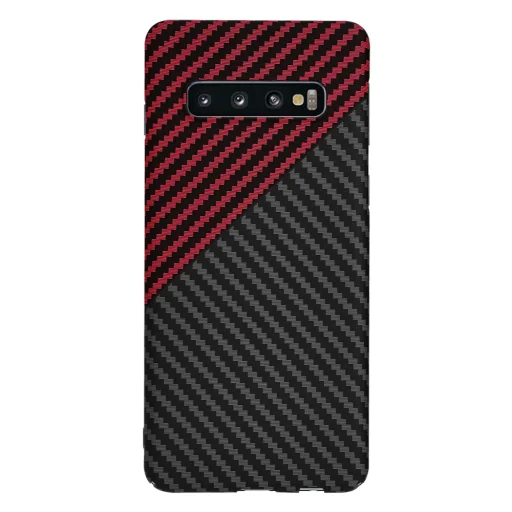  Techsuit - Carbonite FiberShell - Samsung Galaxy S10 - Vörös örvény tok - 3