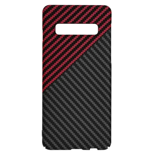  Techsuit - Carbonite FiberShell - Samsung Galaxy S10 - Vörös örvény tok - 4