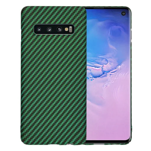  Techsuit - Carbonit Szálhéj - Samsung Galaxy S10 - Zöld tok - 1