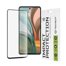  Techsuit - 111D Teljes Fedésű / Teljes Ragasztású Üveg - Motorola Moto G75 - Fekete üvegfólia