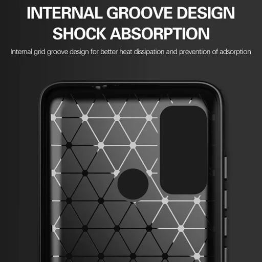  Techsuit - Szénszálas Szilikon - Motorola Moto G60 - Fekete tok - 4