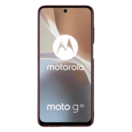  Techsuit - Karbonszálas Burkolat - Motorola Moto G32 - Piros tok - 2
