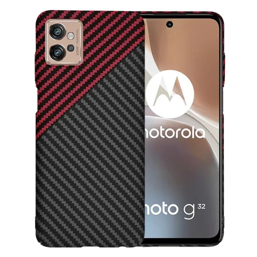  Techsuit - Karbonit Szálhéj - Motorola Moto G32 - Vörös Vortex tok - 1