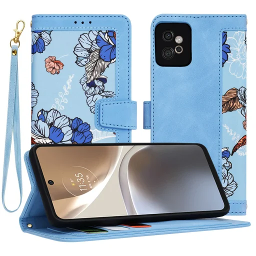  Techsuit - FlipCraft - Motorola Moto G32 - Vibrant Kék tok - 1