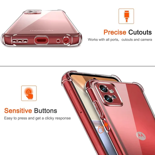  Techsuit - Ütésálló Átlátszó Szilikon Tok - Motorola Moto G32 - Átlátszó tok - 5