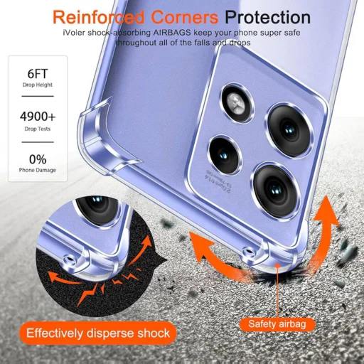  Techsuit - Ütésálló Átlátszó Szilikon - Motorola Edge 50 Neo / Motorola ThinkPhone 25 - Átlátszó tok - 5