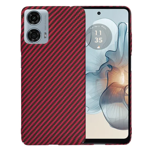  Techsuit - Carbonite FiberShell - Motorola Moto G24 Power - Piros tok - 1
