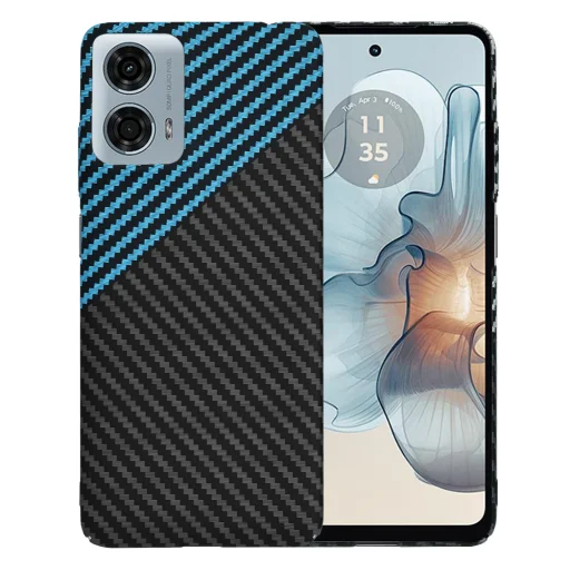  Techsuit - Karbonit Szálház - Motorola Moto G24 Power - Kék Impulzus tok - 1