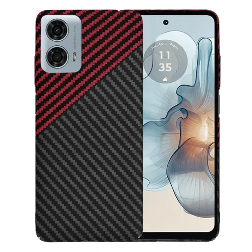  Techsuit - Karbonit Szálhéj - Motorola Moto G24 Power - Piros Vortex tok - 1