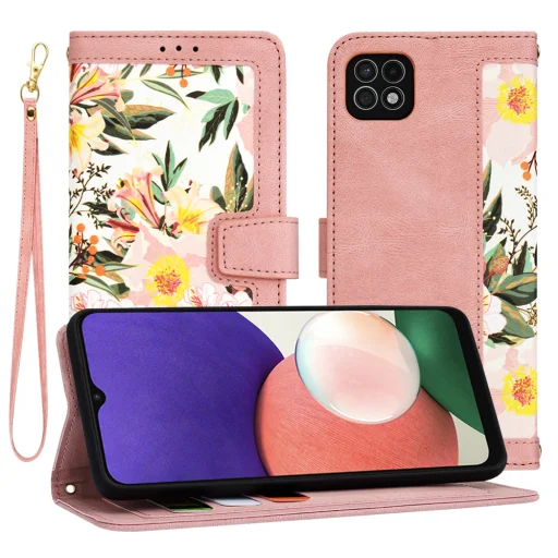  Techsuit - FlipCraft - Samsung Galaxy A22 5G - Szívszerelmes Rózsaszín tok - 1
