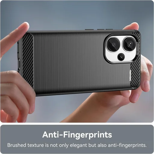  Techsuit - Szénszálas Szilikon - Xiaomi Redmi Note 13 Pro+ 5G - Fekete tok - 4