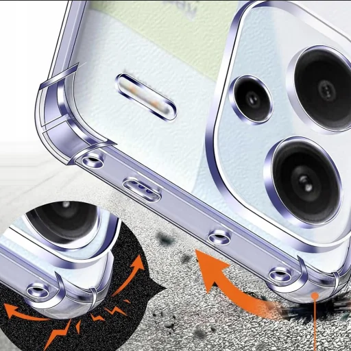  Techsuit - Ütésálló átlátszó szilikon tok - Xiaomi Redmi Note 13 Pro+ 5G - Átlátszó - 4