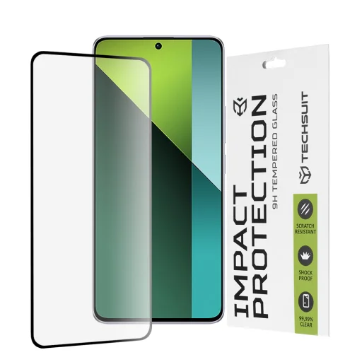  Techsuit - 111D Teljes Borítású / Teljes Ragasztású Üveg - Xiaomi Redmi Note 13 Pro 5G / Poco X6 - Fekete üvegfólia - 1