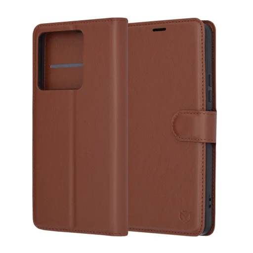  Techsuit - Bőr Tok - Xiaomi Redmi Note 13 Pro 5G / Poco X6 - Barna tok - 1