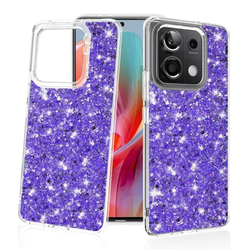  Techsuit - Csillogó Glitter - Xiaomi Redmi Note 13 Pro 5G / Poco X6 - Lila tok - 1
