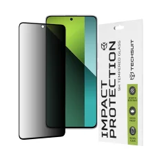  Techsuit - 111D Privacy Teljes Ragasztó - Xiaomi Redmi Note 13 Pro 5G / Poco X6 - Fekete üvegfólia