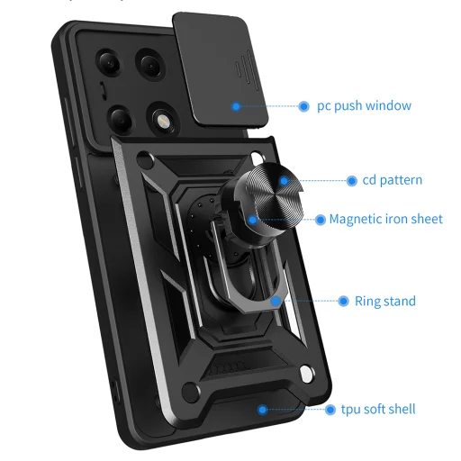  Techsuit - CamShield Sorozat - Xiaomi Redmi Note 13 Pro 4G / Poco M6 Pro 4G - Kék tok - 4