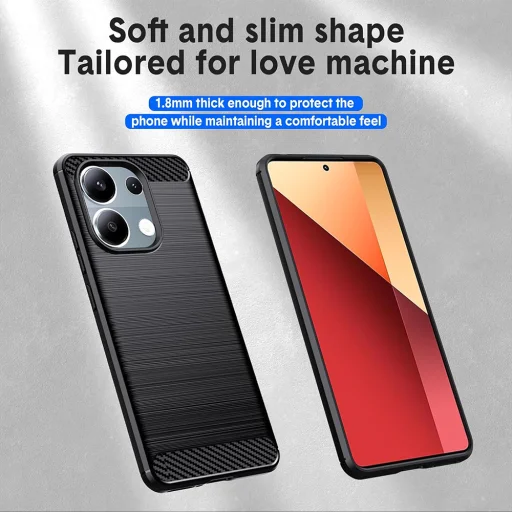  Techsuit - Szén Szilikon - Xiaomi Redmi Note 13 Pro 4G / Poco M6 Pro 4G - Fekete tok - 4