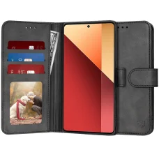  Techsuit - Naptárkönyv - Xiaomi Redmi Note 13 Pro 4G / Poco M6 Pro 4G - Fekete tok