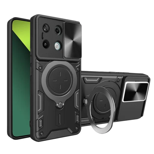  Techsuit - CamGuard Pro - Xiaomi Redmi Note 13 Pro 5G / Poco X6 - Fekete tok - 1