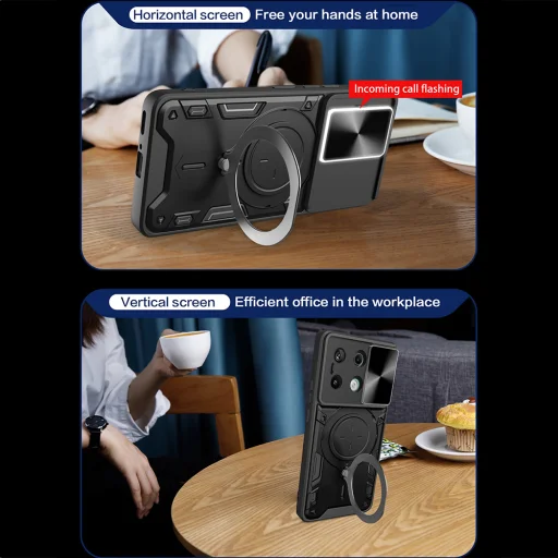  Techsuit - CamGuard Pro - Xiaomi Redmi Note 13 Pro 5G / Poco X6 - Fekete tok - 6