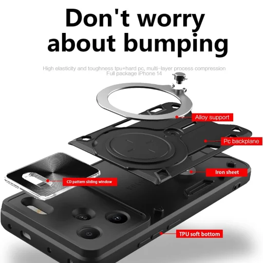  Techsuit - CamGuard Pro - Xiaomi Redmi Note 13 Pro+ 5G - Fekete tok - 2