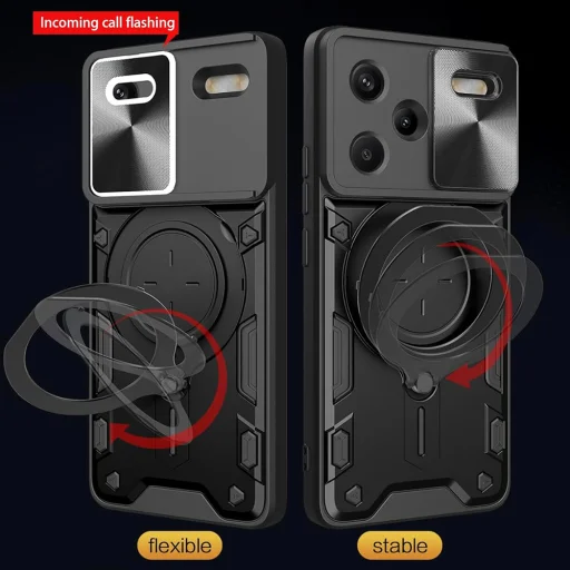  Techsuit - CamGuard Pro - Xiaomi Redmi Note 13 Pro+ 5G - Fekete tok - 5