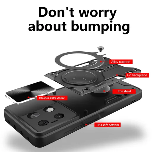  Techsuit - CamGuard Pro - Xiaomi Redmi Note 13 4G - Fekete tok - 2