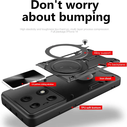  Techsuit - CamGuard Pro - Xiaomi Redmi Note 13 Pro 4G / Poco M6 Pro 4G - Fekete tok - 4